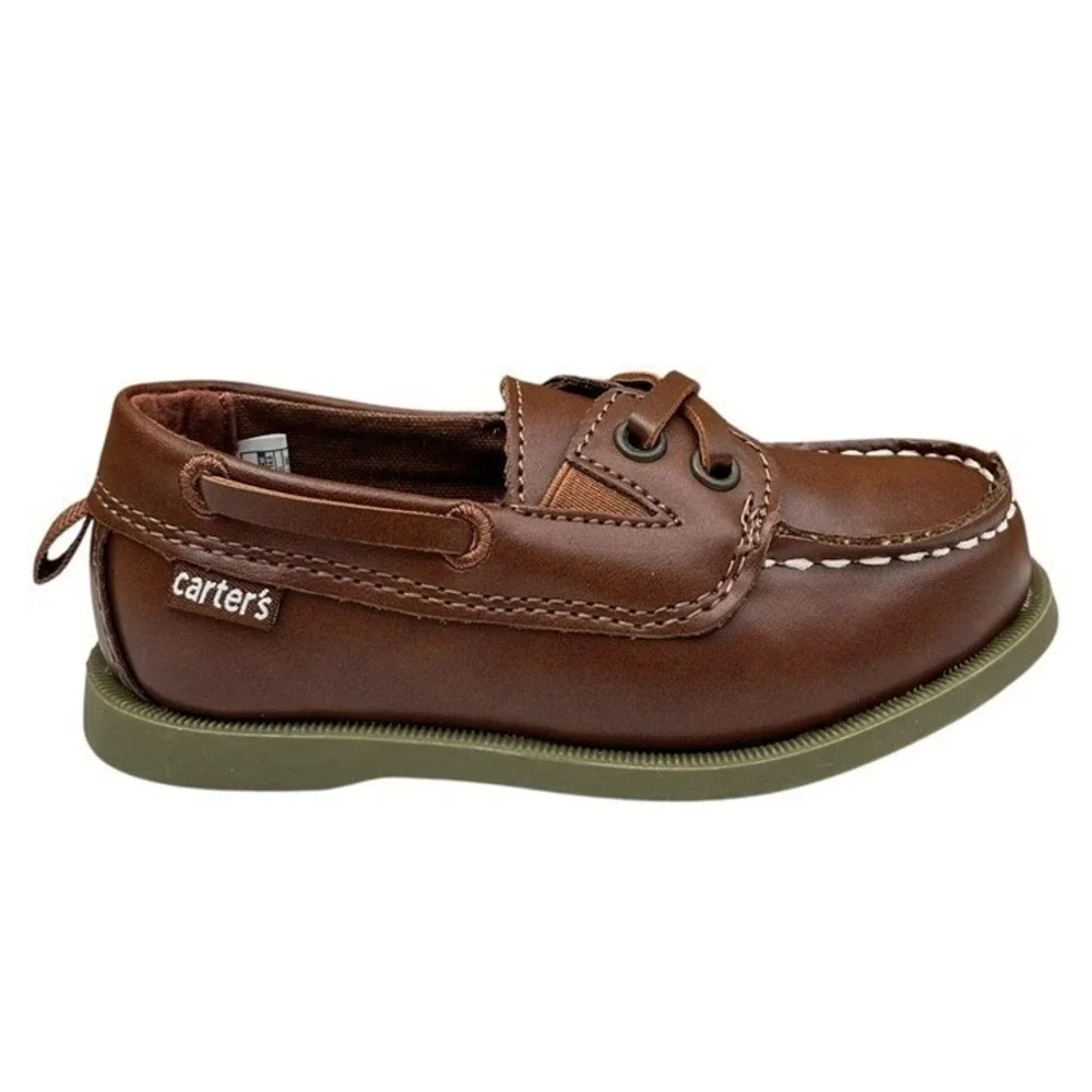 Carter's Toddler Boys Bauk Boat Shoes Size 7 Brown Slip-On Casual Dress Shoes